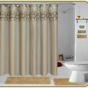 18 Pieces SHAGGY BATHROOM SETS BEIGE